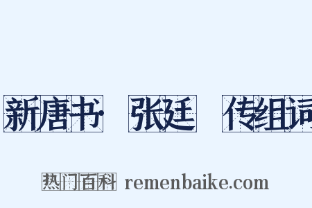 新唐书·张廷珪传组词是什么意思的图片
